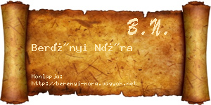 Berényi Nóra névjegykártya
