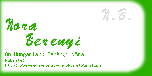 nora berenyi business card