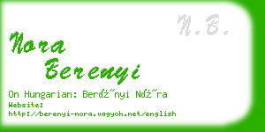 nora berenyi business card
